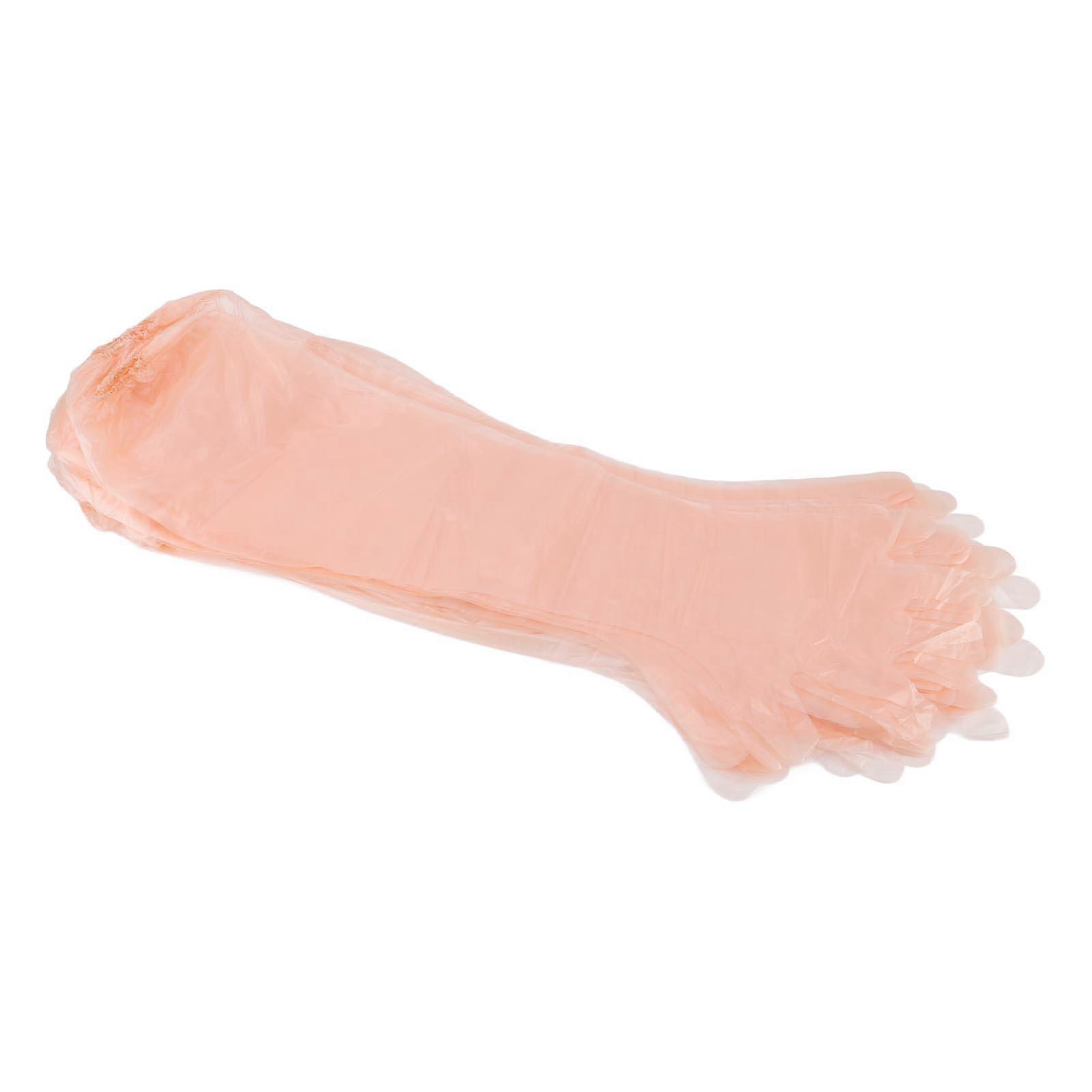 50PCS Disposable Animal Gloves 90cm Disposable Artificial Insemination Gloves with Rubber Band