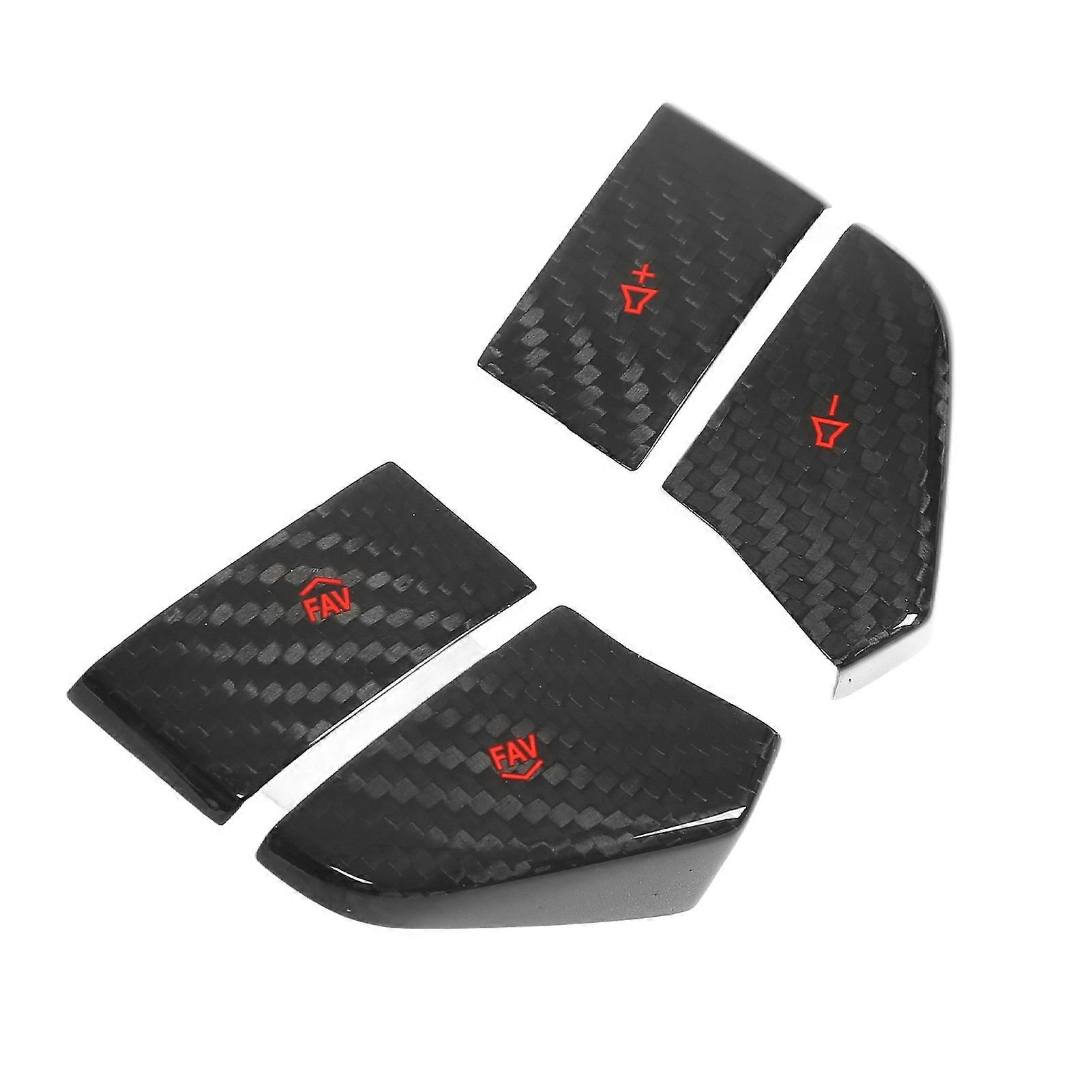 Steering Wheel Switch Button Trim Carbon Fiber Replacement for Corvette C8 2020 to Present Red 