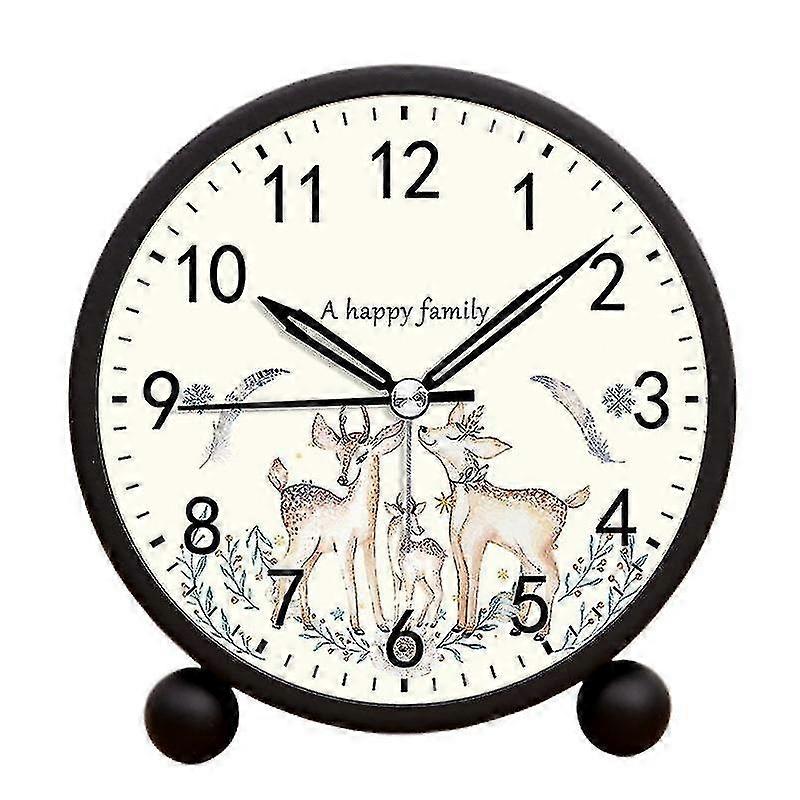 Analog Alarm Clock 4 Inch, Battery Powered Non-tick Silent Small Desk Clock With Night Light Desk Cl