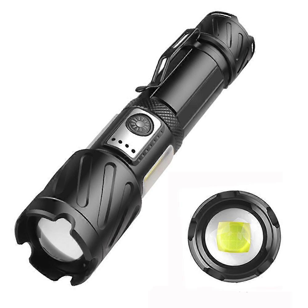 Powerful Xhp99 Led Flashlight, 30000 Lumens Xhp99 Rechargeable Led Flashlight With Cob Light, 6 Modes, Waterproof Zoomable Torch For Fishing, Hiking, 