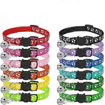 Cat Collar,12pcs Anti Strangulation Cat Collar Kitten Collar With Refl