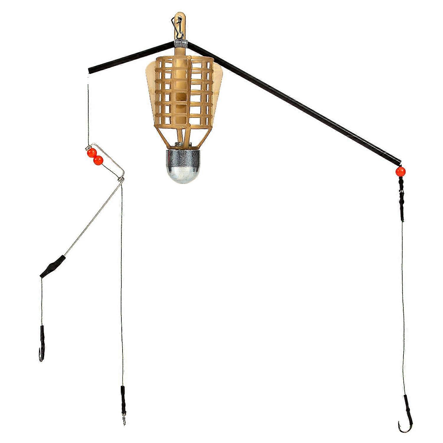 30G 3 Hooks Fish Bait Feeder Basket Holder Fishing Lure Cage with Line Hooks Carp Fishing Accessori
