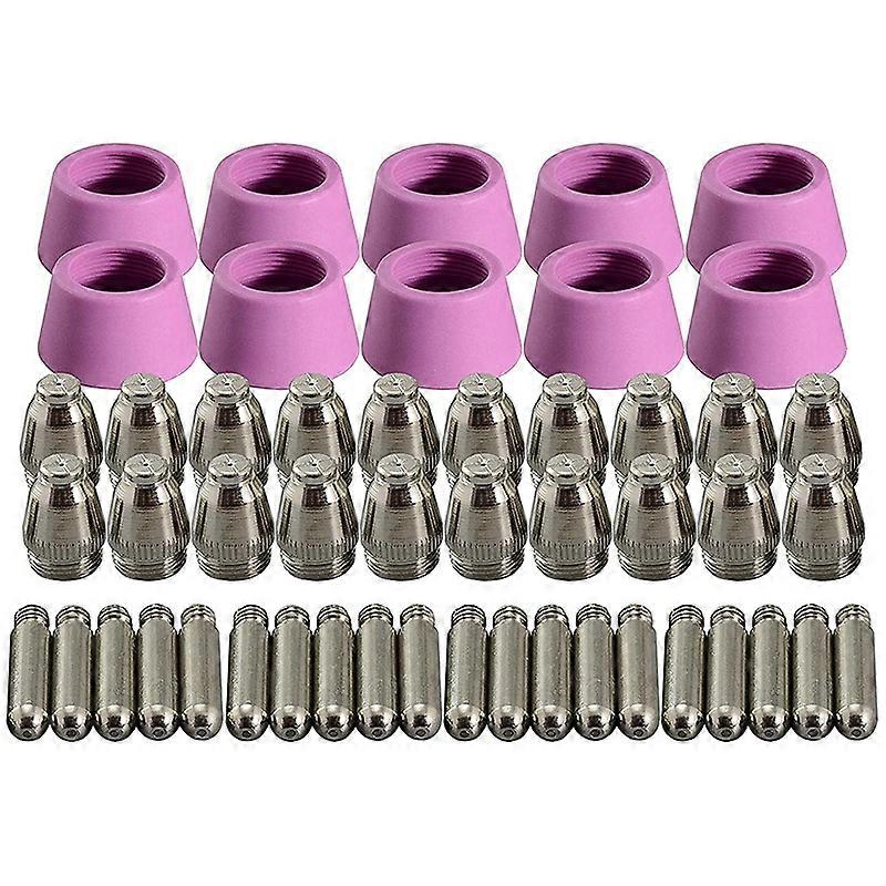 50Pcs Plasma Cutter Torch Consumables Electrode Nozzles Cups Kit For -60 SG-55 WSD-60 Fit CUT-60 LG