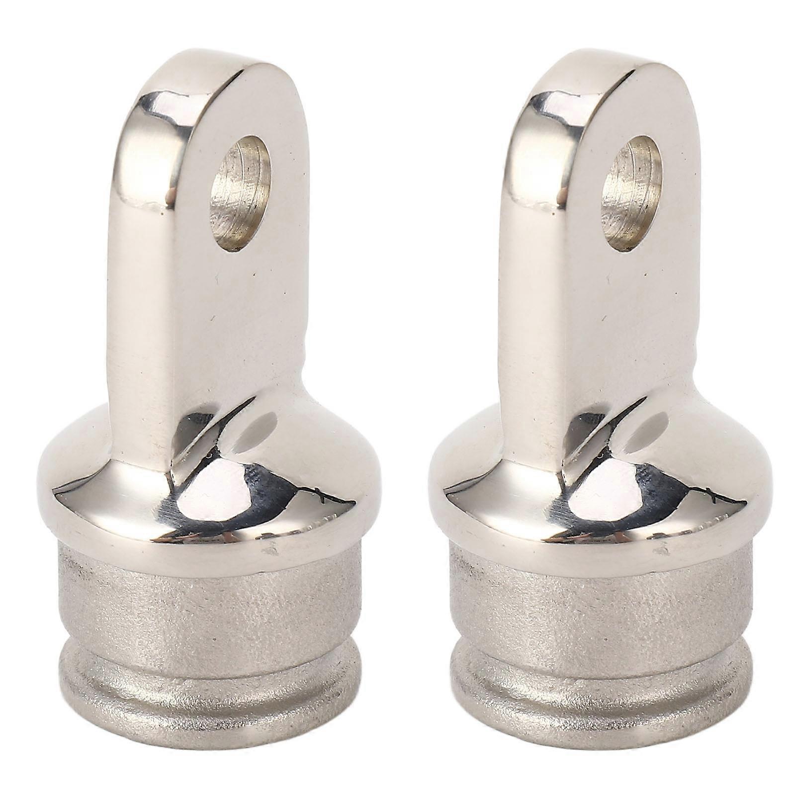 2PCS External Eye End Marine Grade Heavy Duty Stainless Steel Boat Fitting Top Cap Fit for 7/8in Outer Diameter Round Pipe