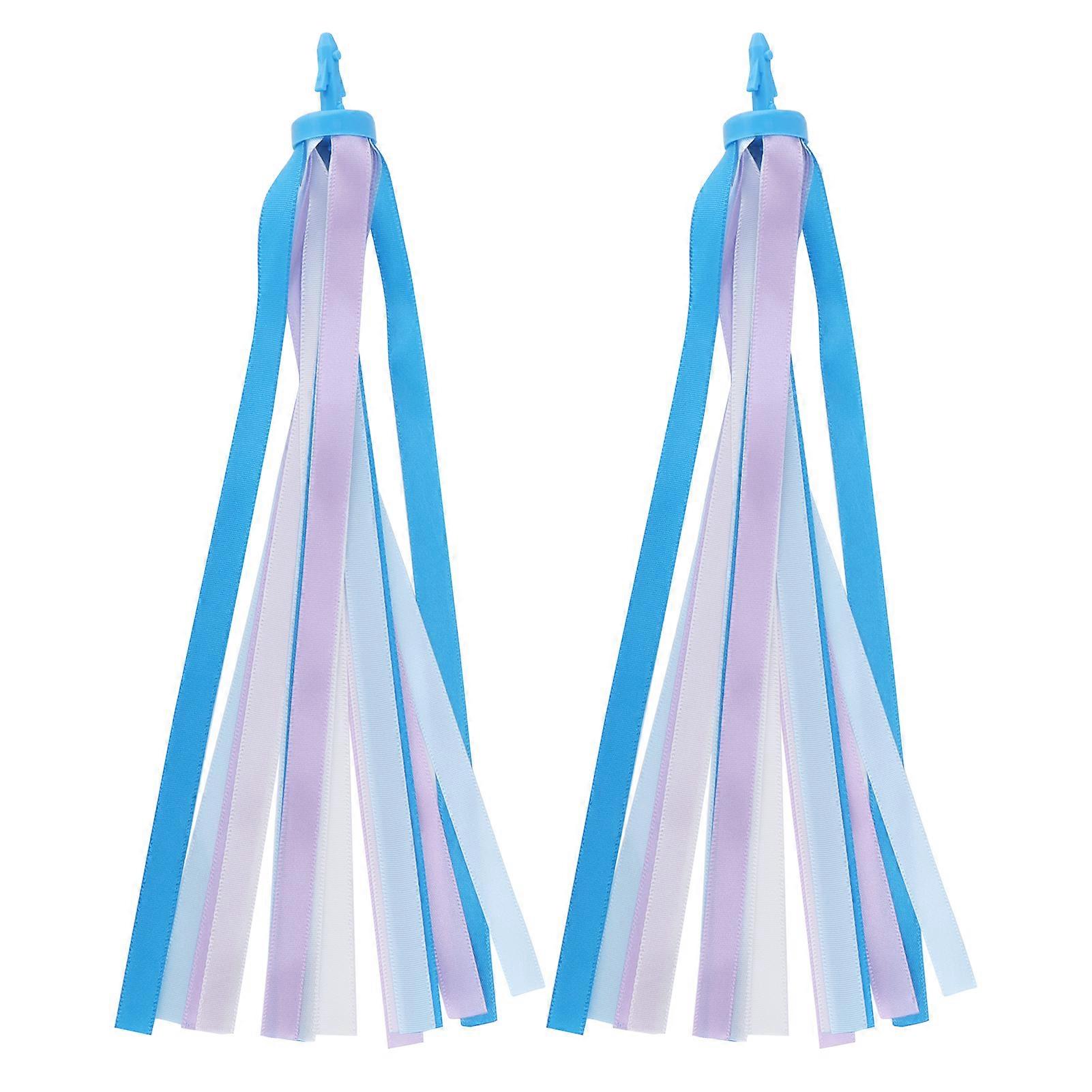 2 stk båndvimpler dekorative fargerike tøydusker for gutter jenter scooter sykkelstyre3