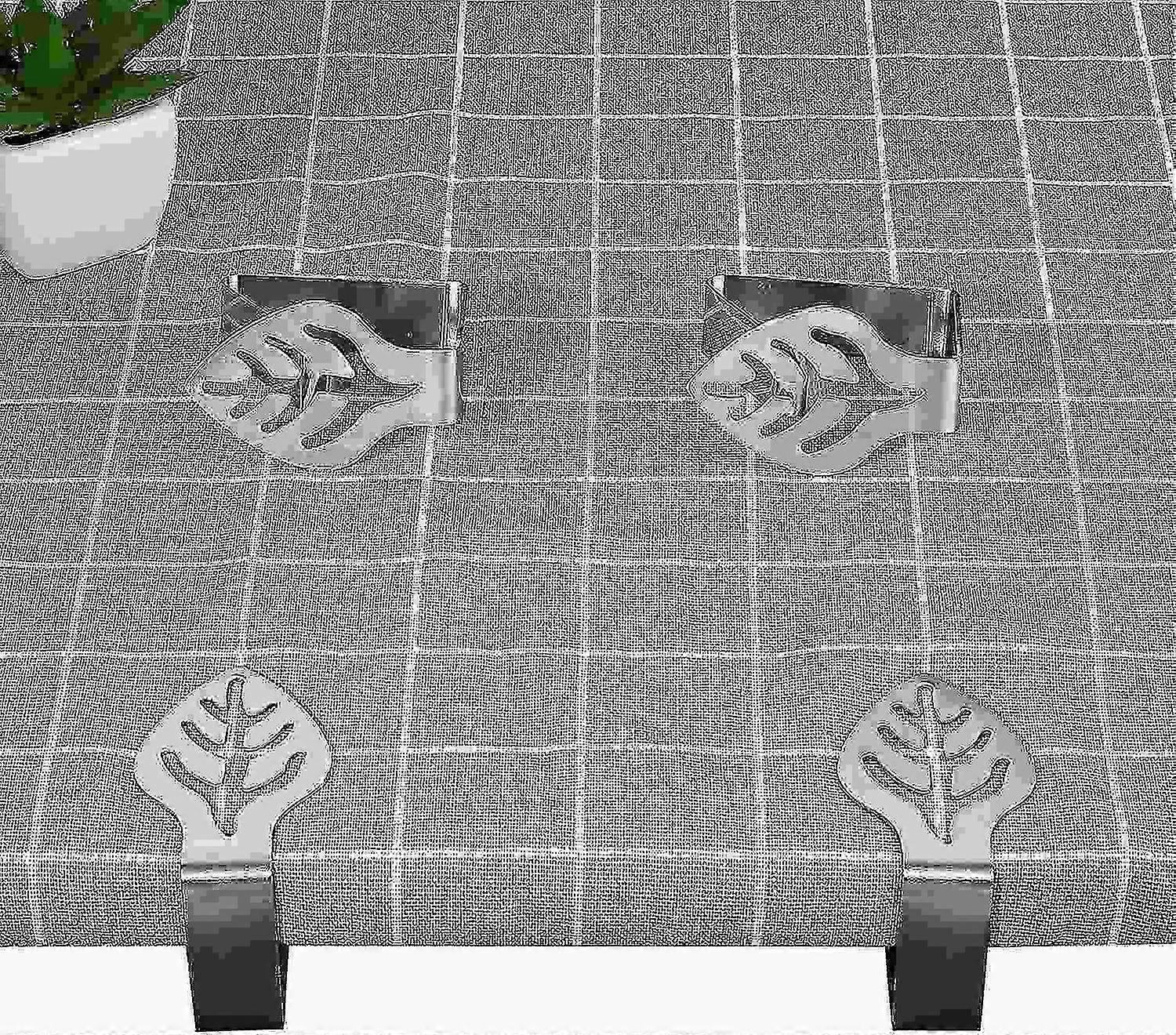 8 Pieces Stainless Steel Tablecloth Clips Leaf Shape Adjustable Tablecloth Clip Holder