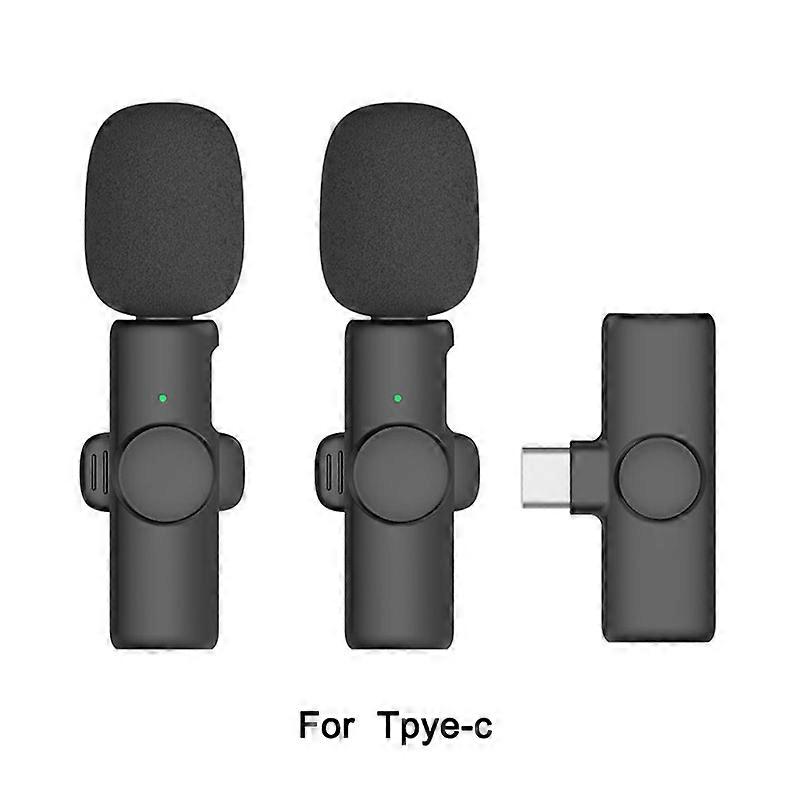 2x Wireless Lavalier Microphone For Android Apple iPhone ipad Vlog Live Stream Wireless Lavalier Transmitter/Receiver Microphone