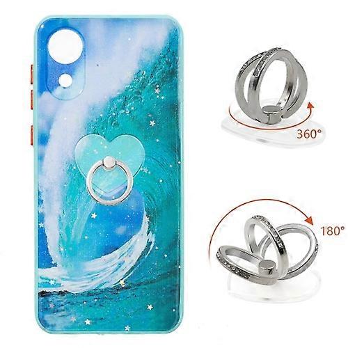 For Samsung Galaxy A03 Core Starry Sky Epoxy TPU Phone Case with Ring Holder