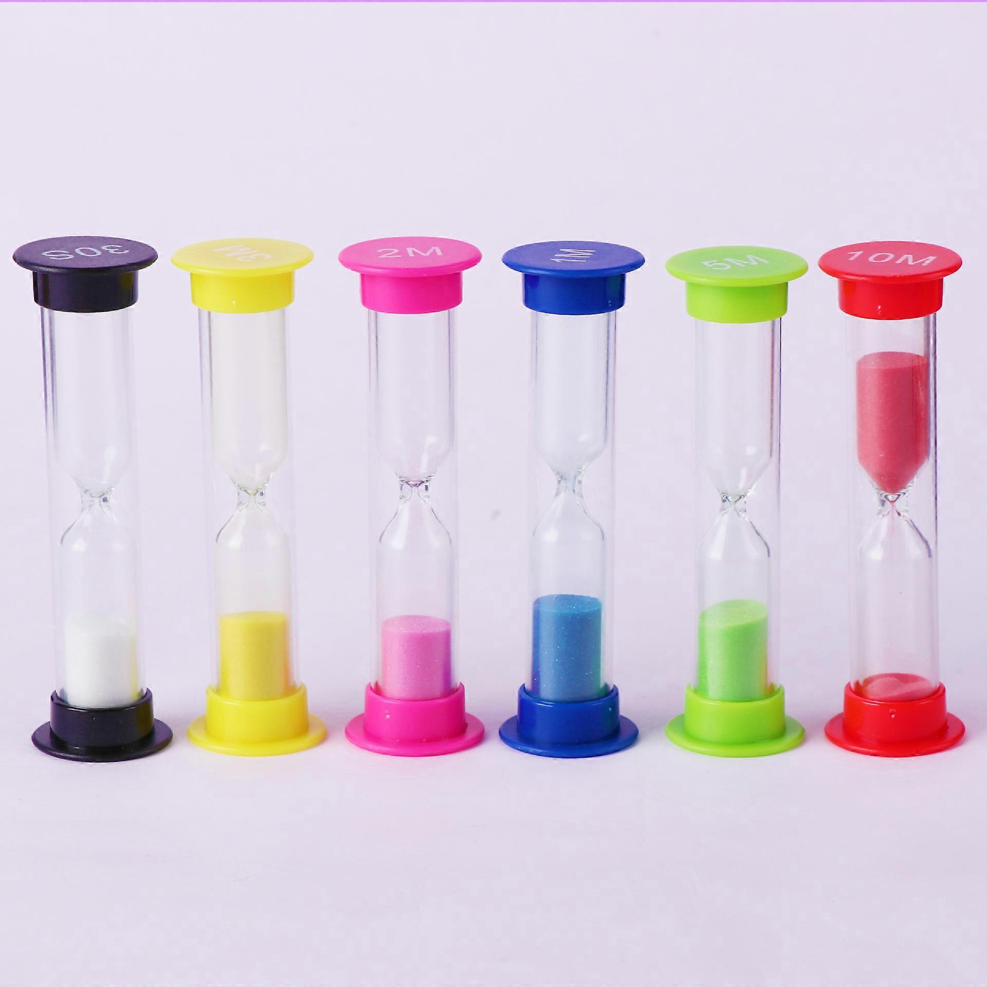 ZK-Piece Hourglass Kids Hourglass Timer Hour Clock Hourglass 6 Colors Designated For Playing, Cooking, Exercise, Studying, Brushing, etc.