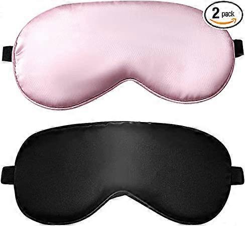 ZK-Set of 2 Silk Eye Masks - Sleeping Mask for Men and Women Comfortable Sleeping Mask Adjustable Elastic Band Sleeping Mask Perfect for Sleeping at H