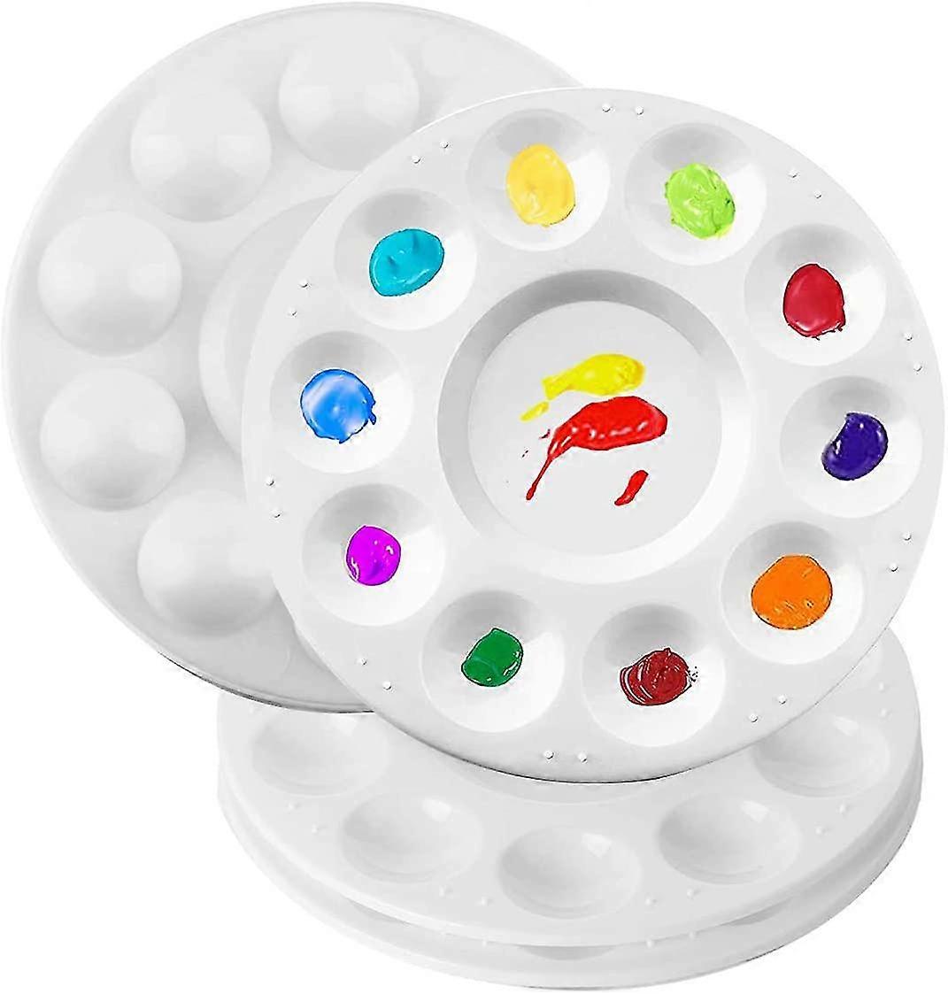 Paint Palettes, 4 Pcs Round Plastic For Children ( Wei )