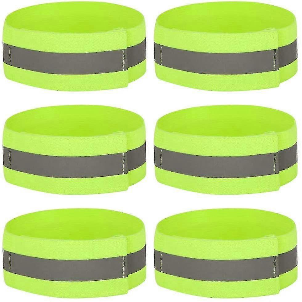 6pcs High Visibility Reflective Arm Strap Ankle Strap Wrist Strap