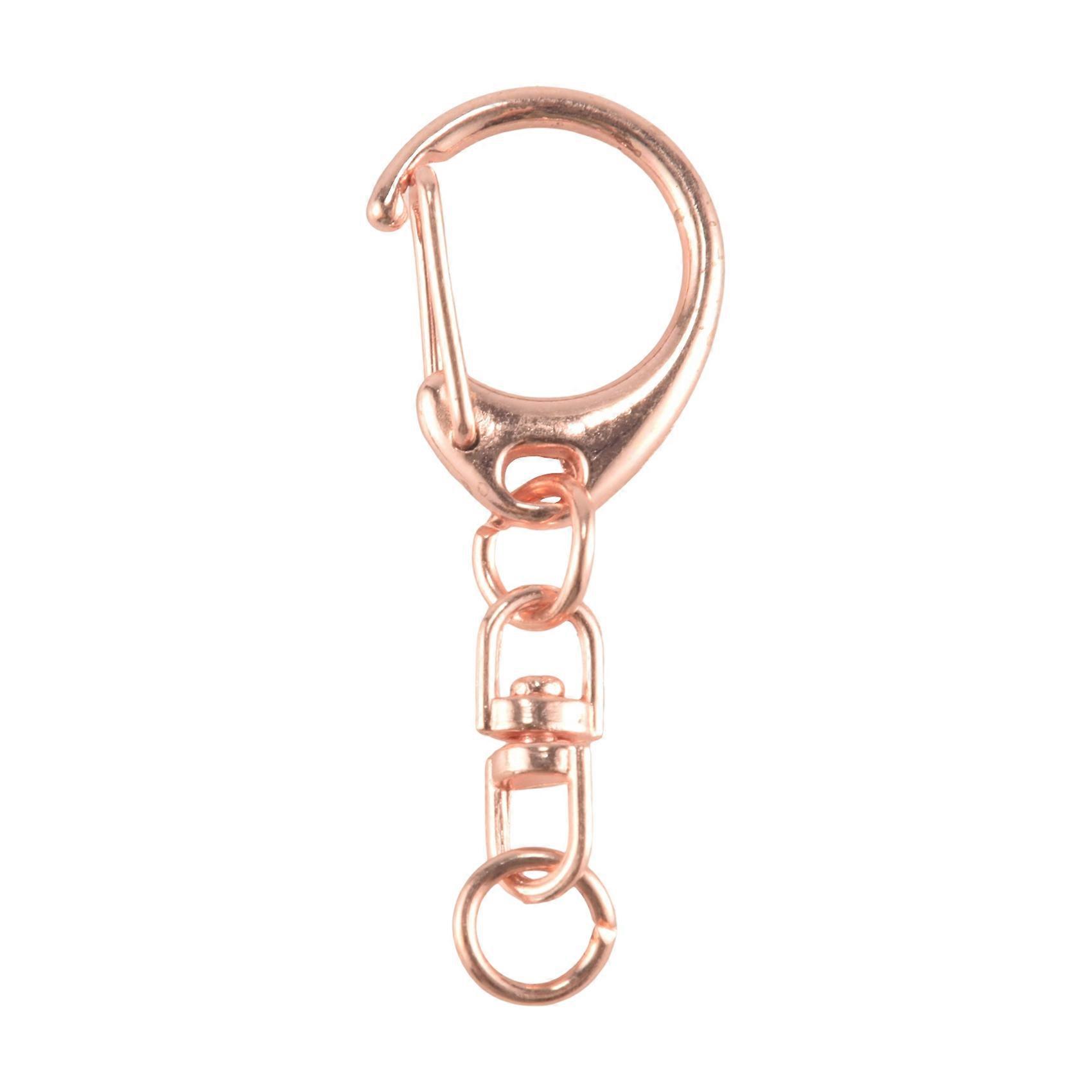 50 Pcs Rose Gold Keychain, with Chain and Jump Rings, Compatible Craft
