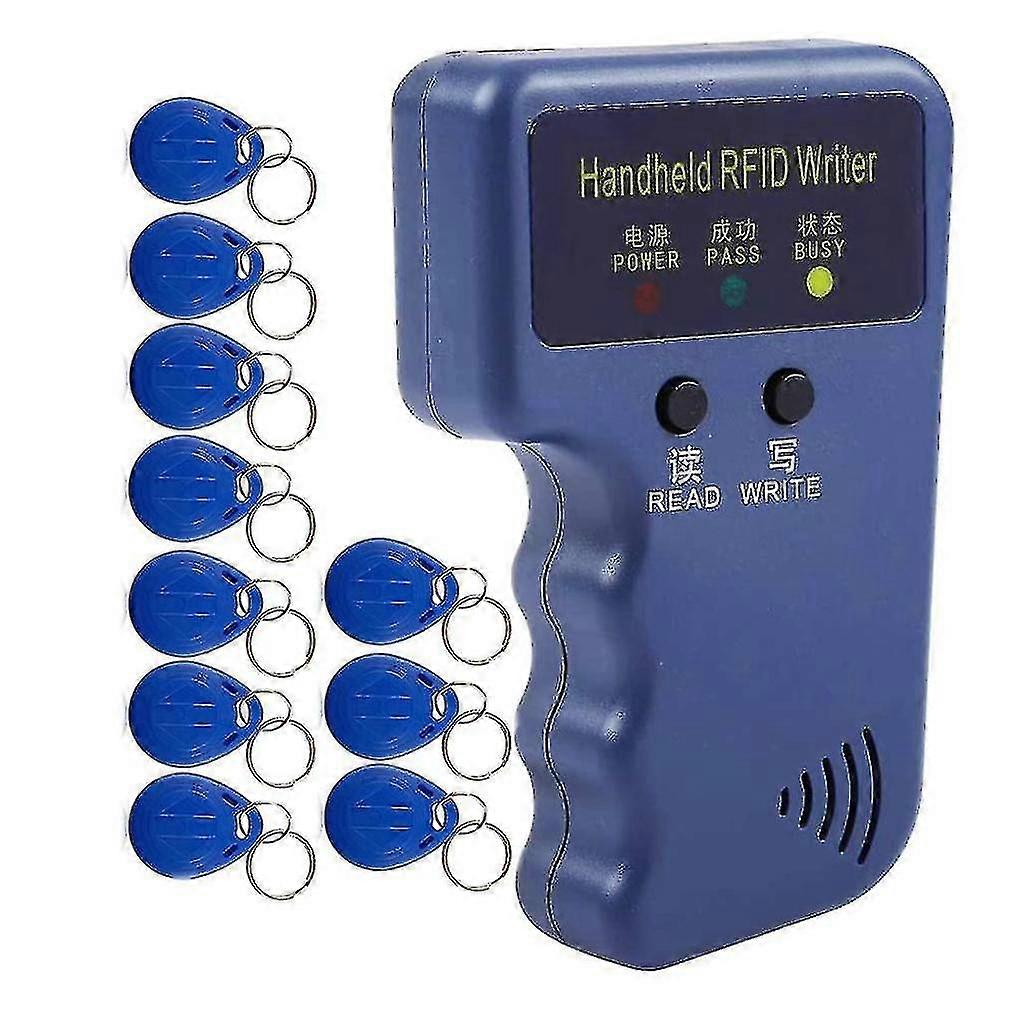 Håndholdt 125kHz RFID Reader Writer Duplicator Copier. Oppgrader ID-kort Cloner programmerer. Med 10 stk