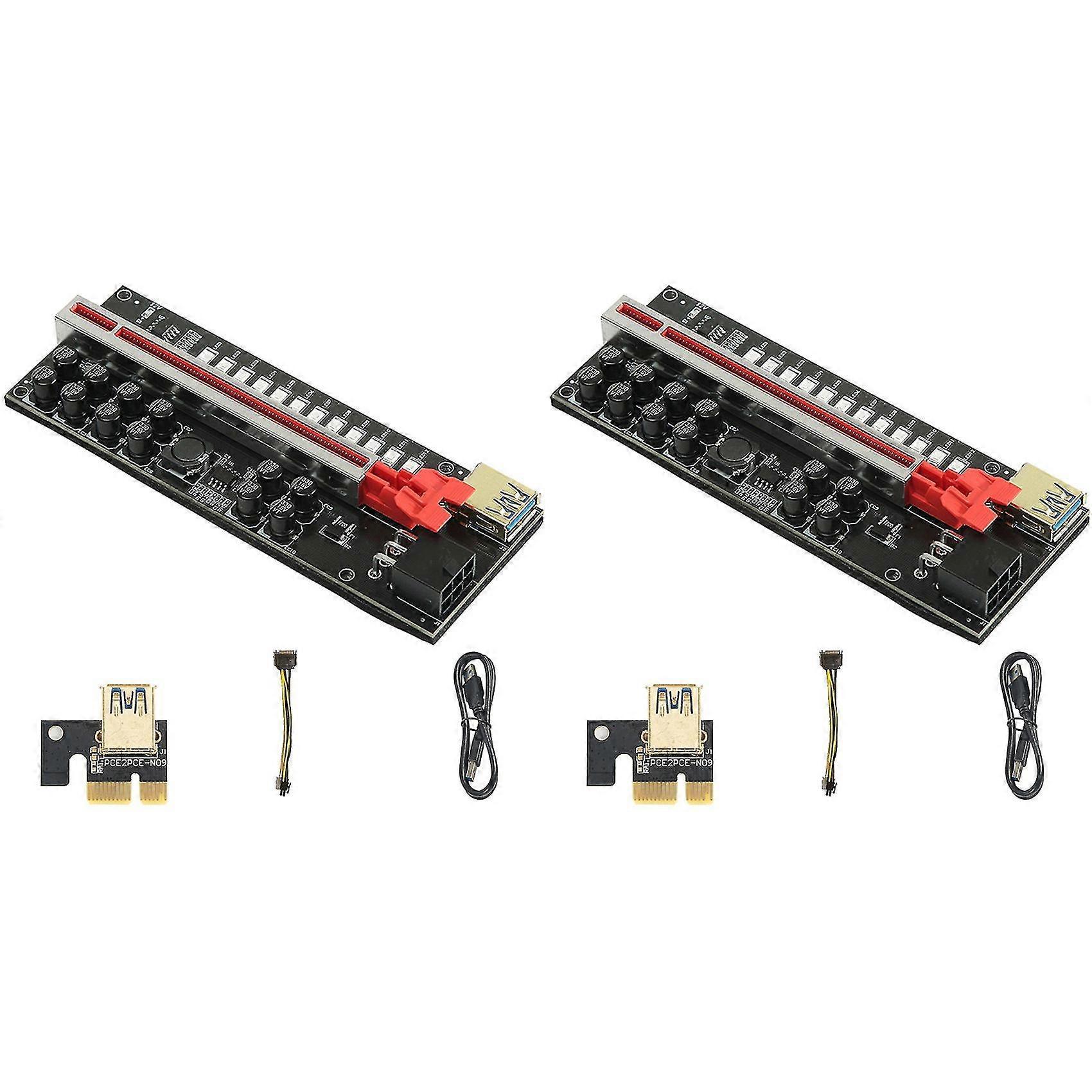2 Pcs Ver018s Pcie Riser Card Usb 3.0 Graphics Card Extension Cable Pcie 1x To 16x Extender Riser Ca