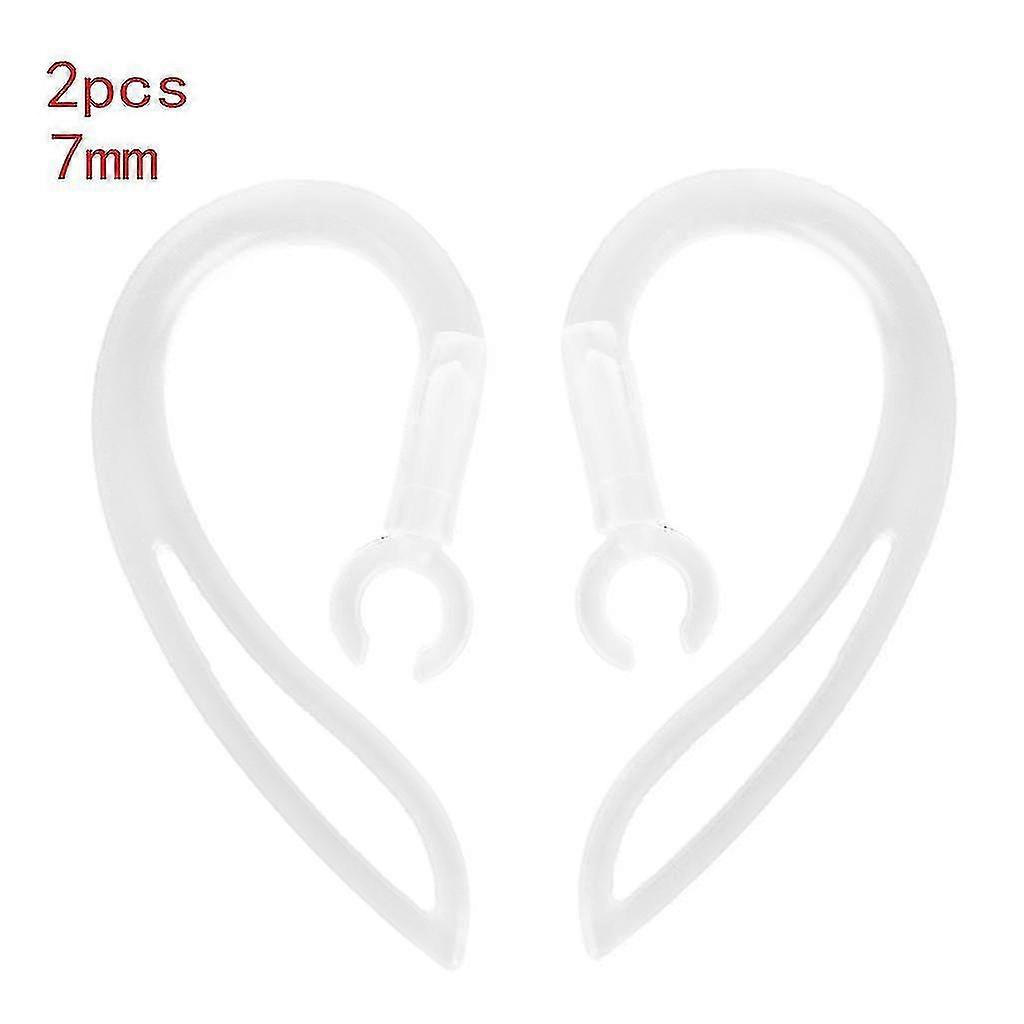 2 Pcs 7mm Bluetooth-compatible Earphones Transparent Soft Silicone Ear Hook