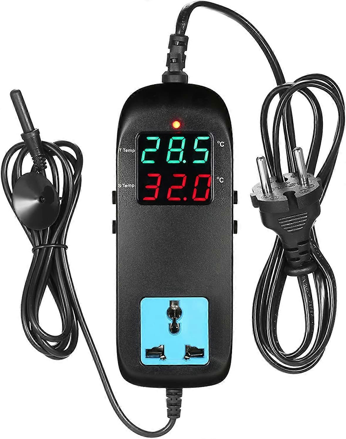 Electronic Thermostat LED Digital Display Temperature Controller with Plug