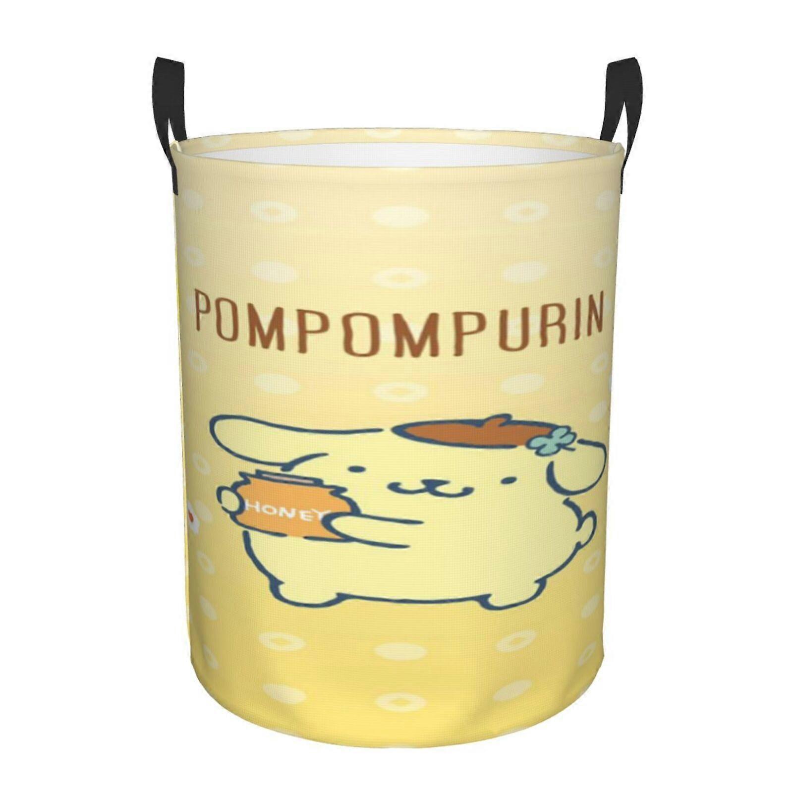 Pompompurin 3d Graphic Flame Laundry Basket Fire Flame Clothes Hamper Storage With Handle-SYS29104