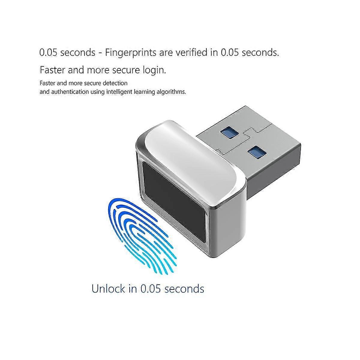 USB Fingerprint Reader Module for Windows 7 10 11 Hello Biometric Scanner Padlock for Laptops PC Fi