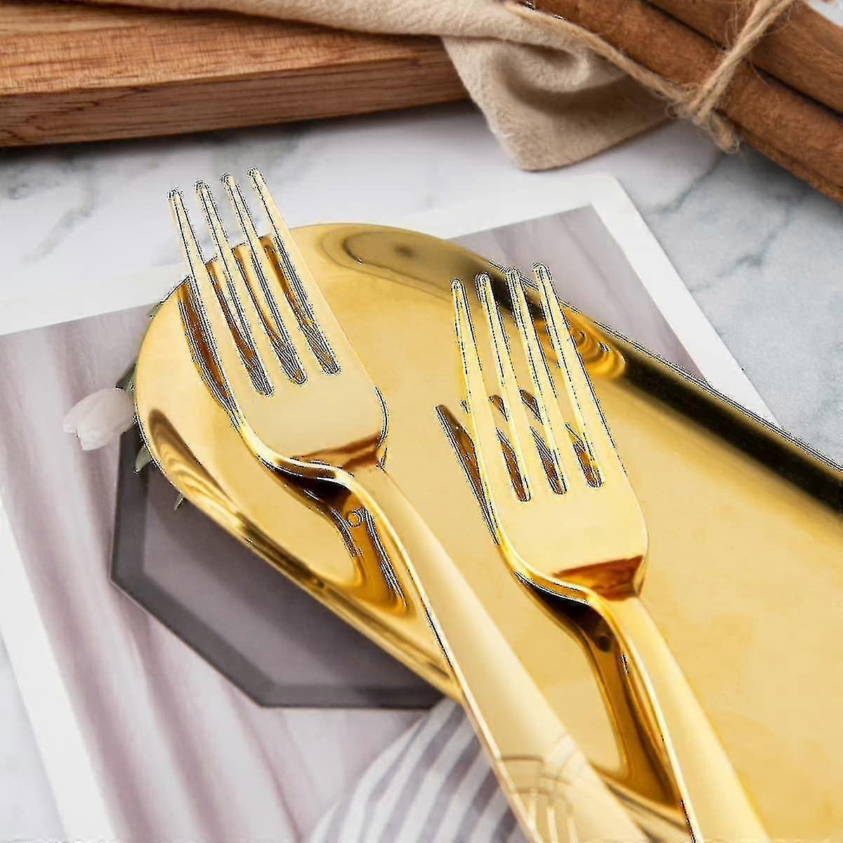 150 قطعة من الذهب يمكن التخلص منها الفضة البلاستيك الذهب مجموعة أدوات المائدة -50 شوكة ، 50 سكاكين ، 50 ملعقة - مجموعة أدوات المائدة التي تستخدم لمرة واحدة من الذهب Tablewar البلاستيك الثقيل