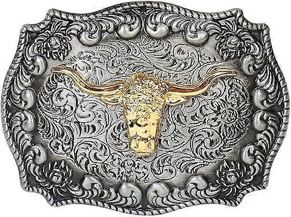 Western Belt Buckle, A-longhorn Bull, One Size