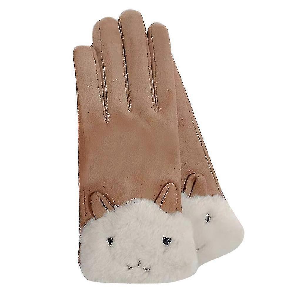 כפפות חורף לנשים מזג אוויר קר מסך מגע כפפות טקסט עמיד בפני רוח