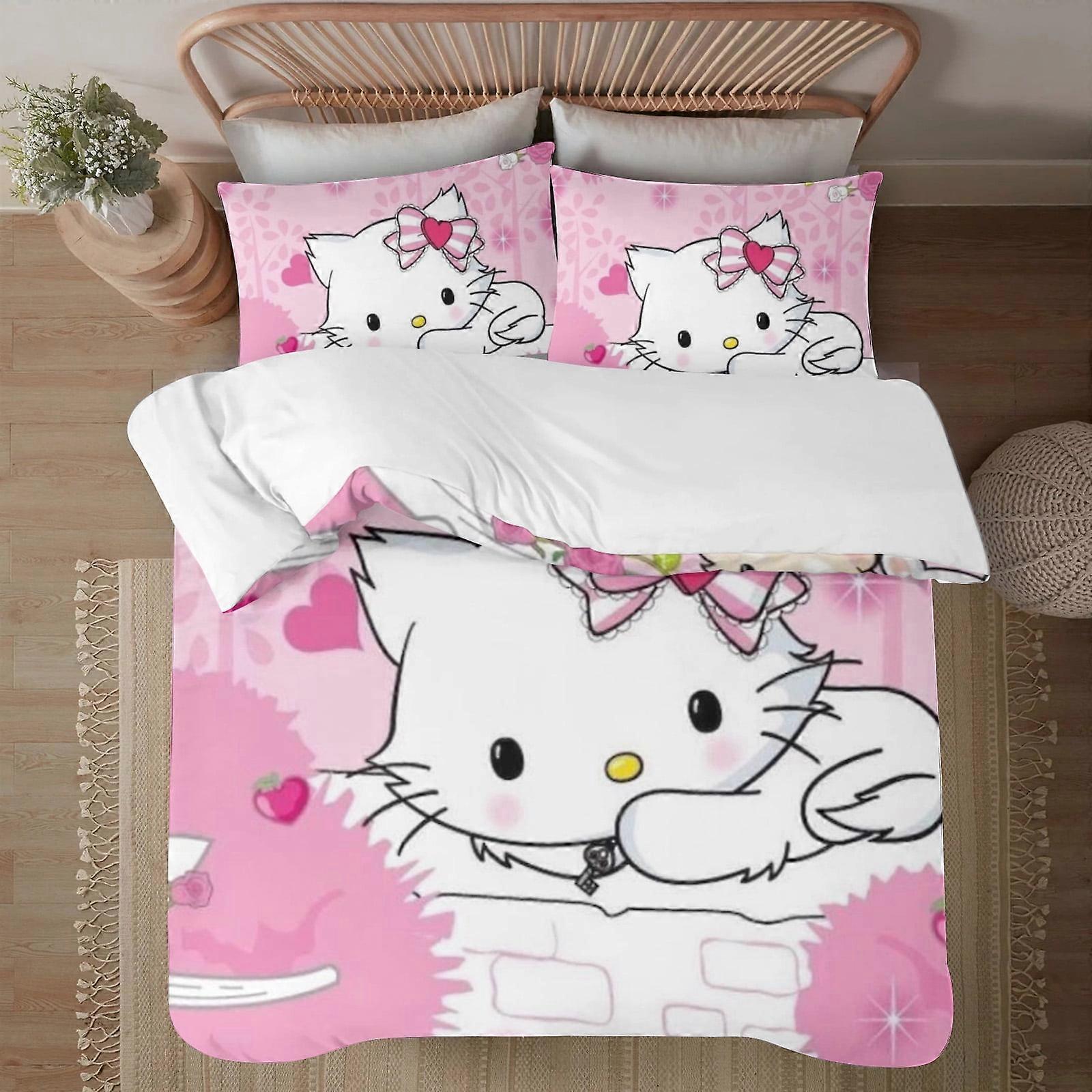 v6265 Povlečení Povlečení Charmmykitty 3-dílná sada povlečení1 povlak na přikrývku +2 povlaky na polštáře pro děti chlapce dívky dospělé karikatura teplé roztomilé módní dovolená Pre