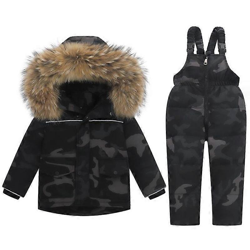 Kids Winter Puffer Jacket and Snow Pants 2-Piece Snowsuit Skisuit Set