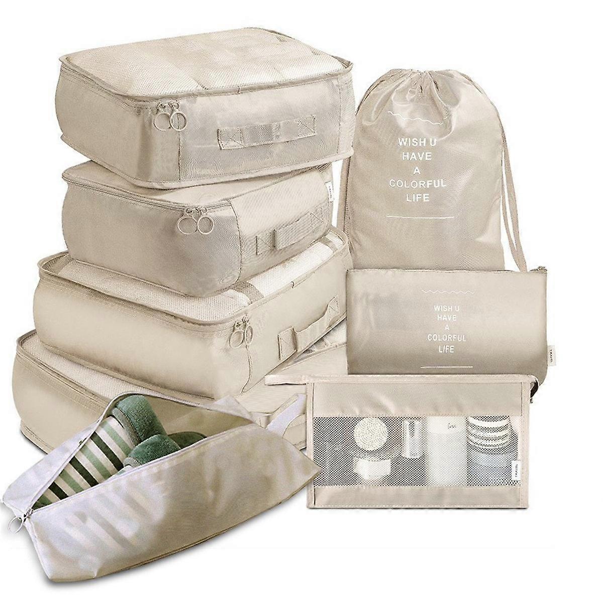 8PCS Travel Assortment Storage Bags Capacity Luggage Storage Bags for Packing Square Clothes Underw
