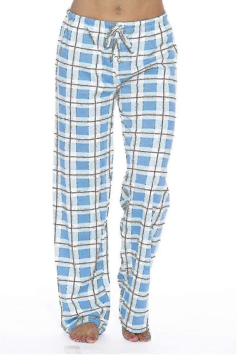 Dames pyjama broek met zakken, dames zachte flanellen check pyjama broek