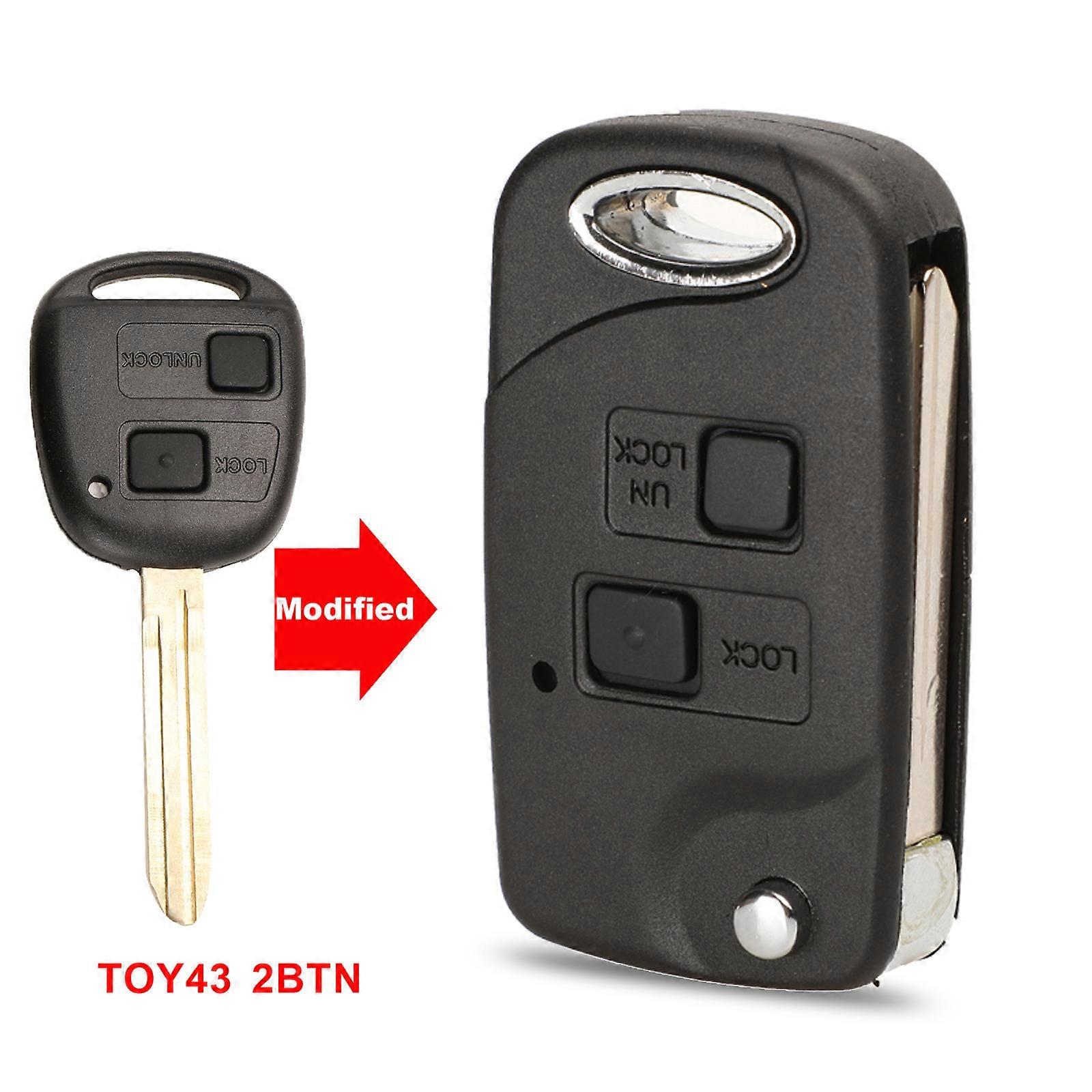 Remote Folding Flip Car Key Shell Case For Toyota Yaris Carina Corolla Avensis Cover Toy43 Toy47 Toy48 With Buttons