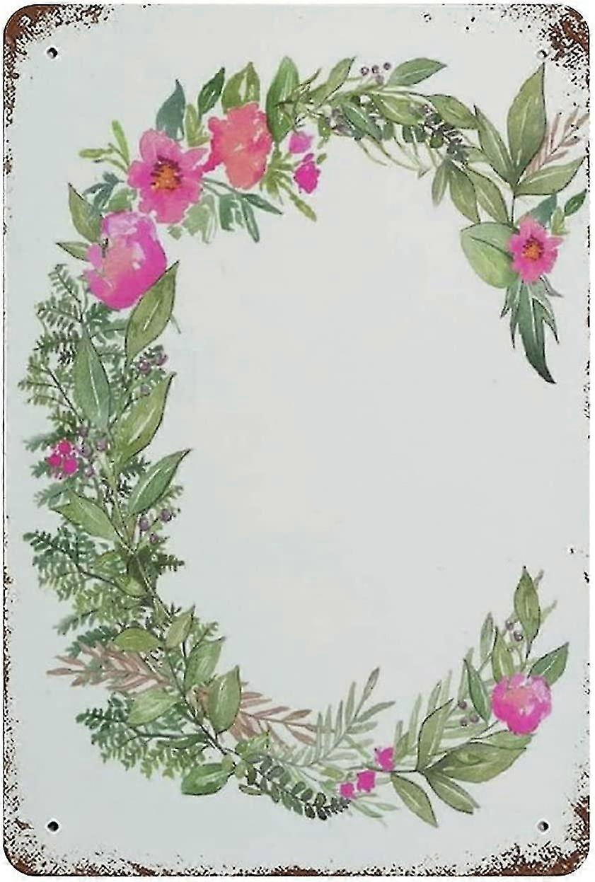 C Wall Letters Letras de Berçário Floral Sinal de Lata Decoração de Metal Sinal de Lata 8x12 Polegadas OU 12x16 Polegadas Modo 4