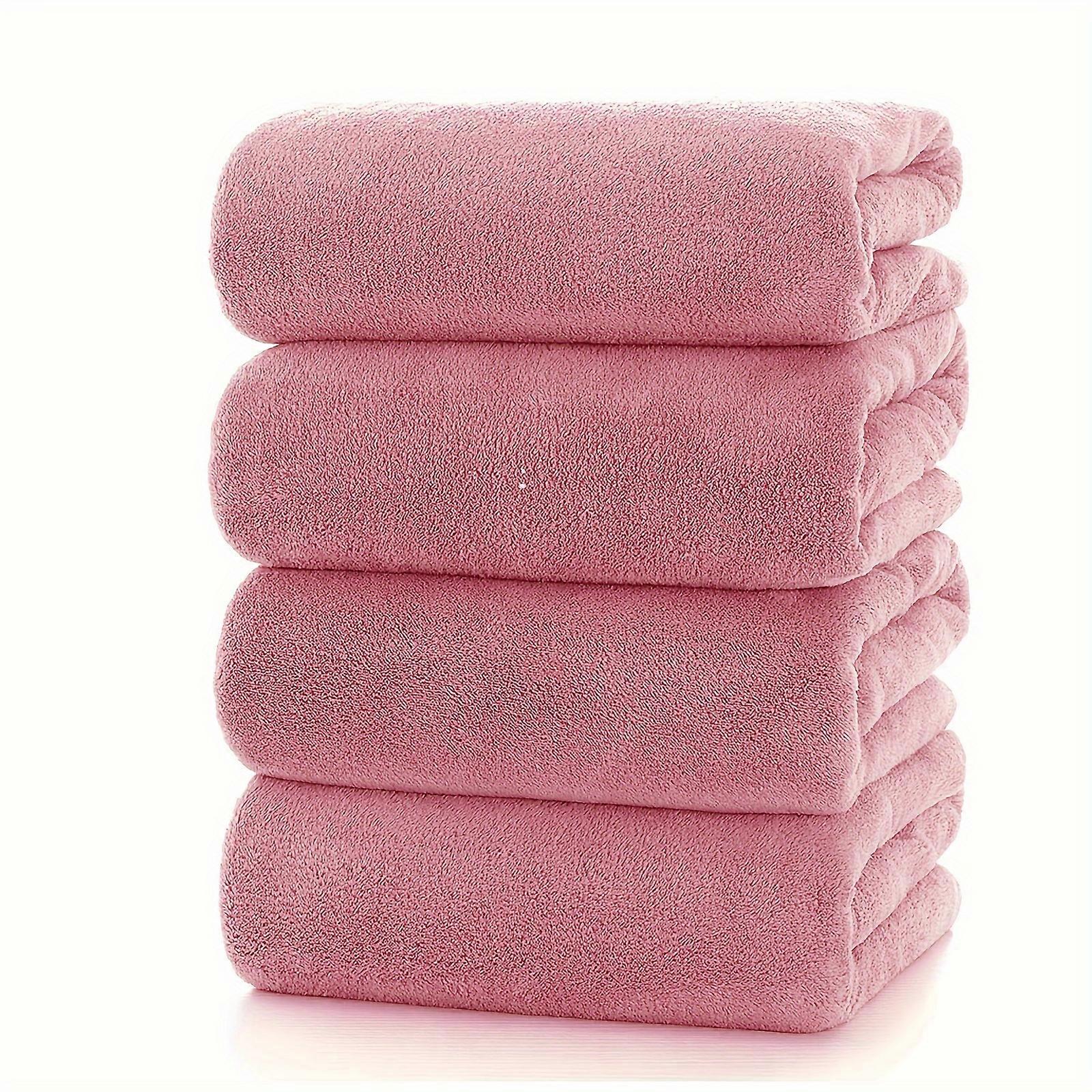 4pc Premium Bath Towel Set, Super Soft And Absorbent Shower Towel, Solid Color Bath Towels, Versatile Towel Great For Bathroom, Shower, Sports, Travel