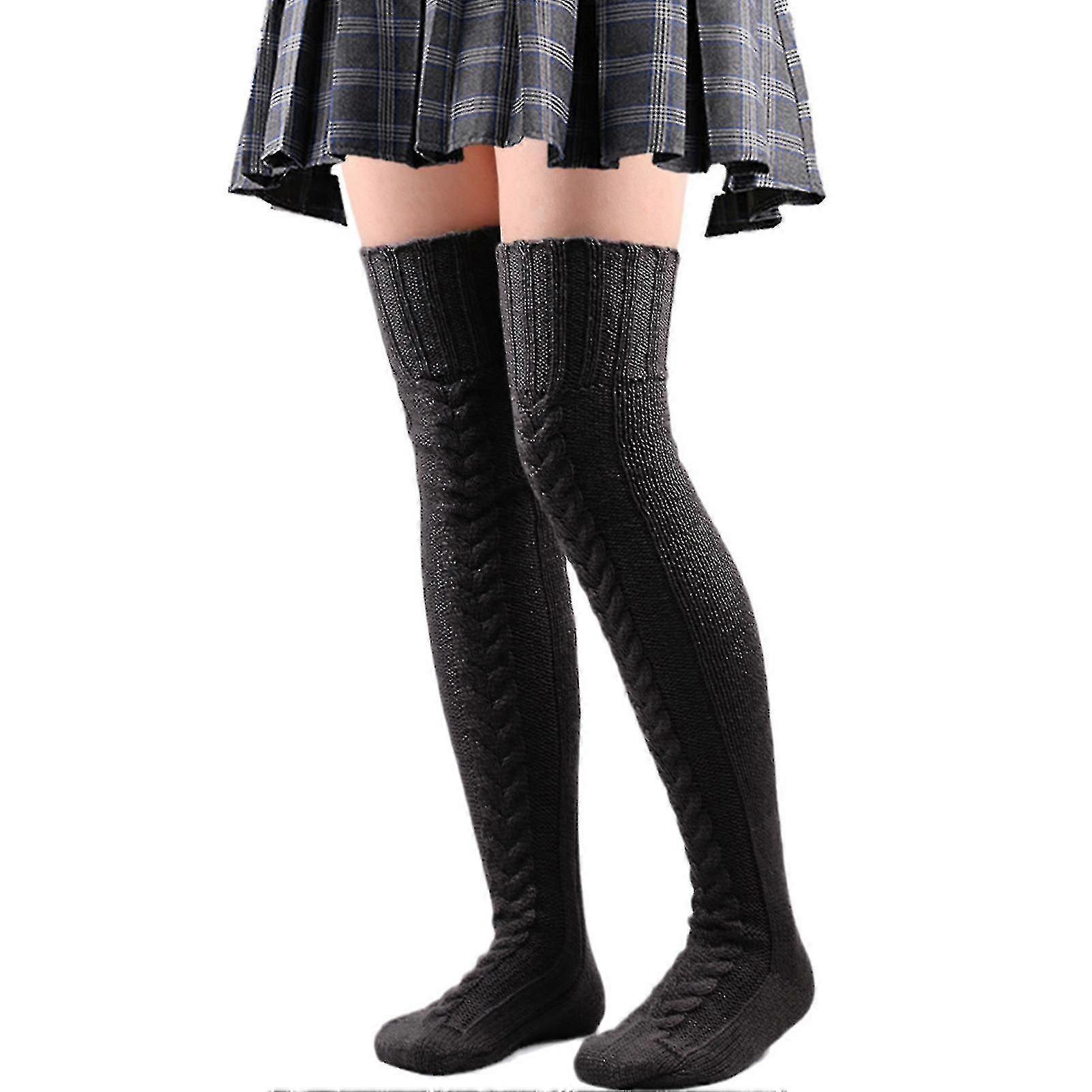 الفخذ الجوارب عالية دافئة على الركبة طويلة جدا محبوك الجوارب الخريف الشتاء الصوفية القدم أكثر دفئا جوارب للنساء الفتيات