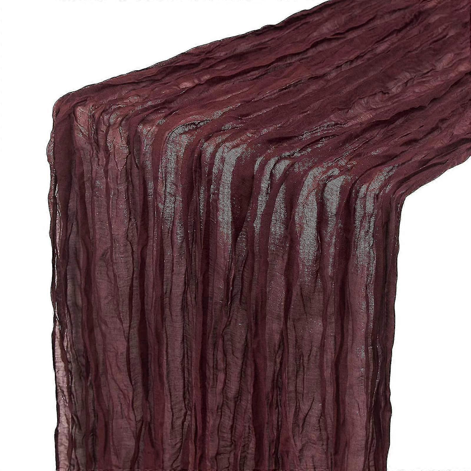 For Extra Long Crumpled Design Table Runner Wedding Cheesecloth Table Cloth