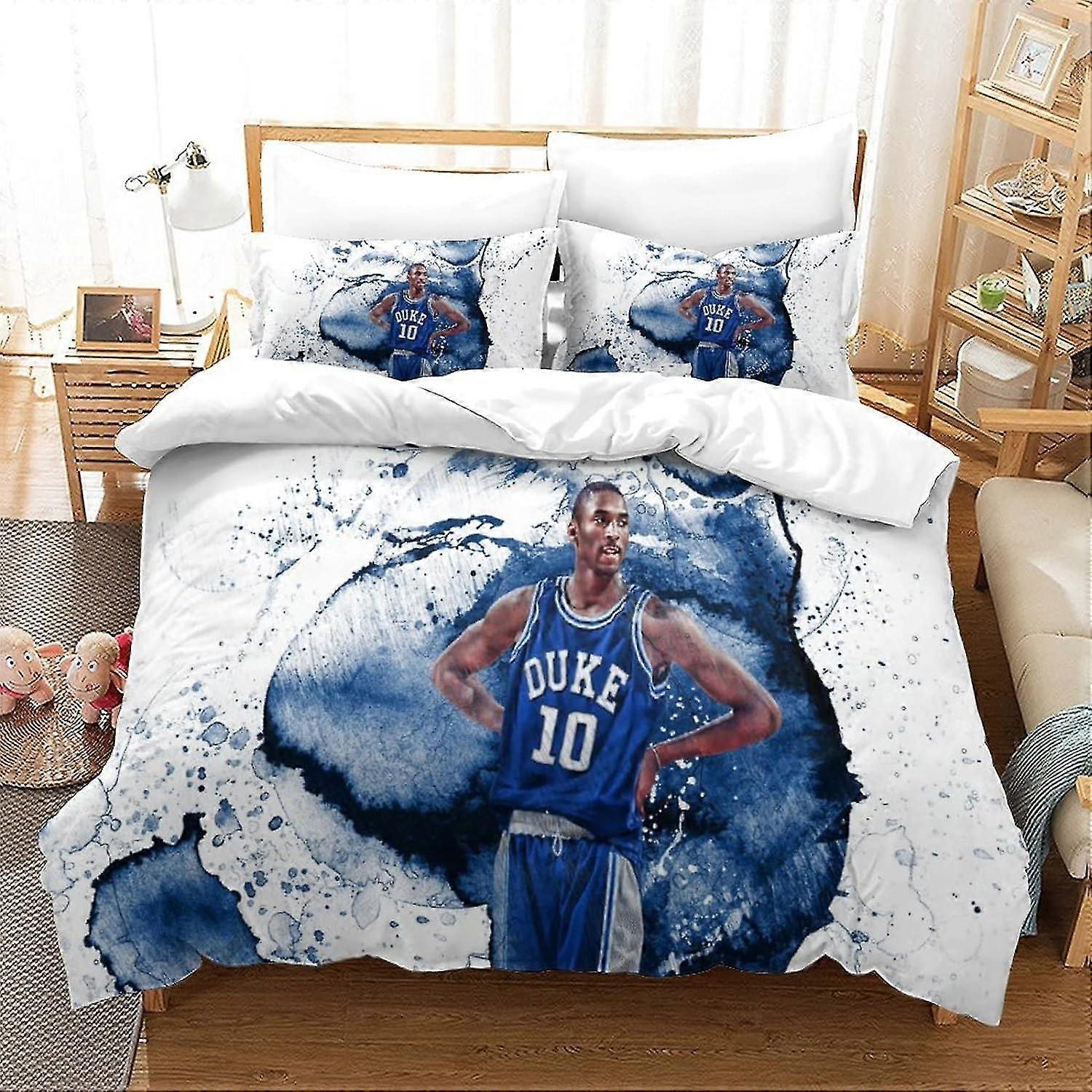 o4799 Lençóis Bryant Capa de Edredão Basquetebol NBA Peças de Cama Capa de Colcha E Capas de Almofada Macio Desbotado Resistente Respirável 3D Impresso Capa de Edredão