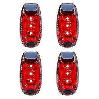 4 Pcs Safety Light Waterproof Red Flashing Bicycle Rear Light, Suitable For Running, Walking, Cycli-ZZY