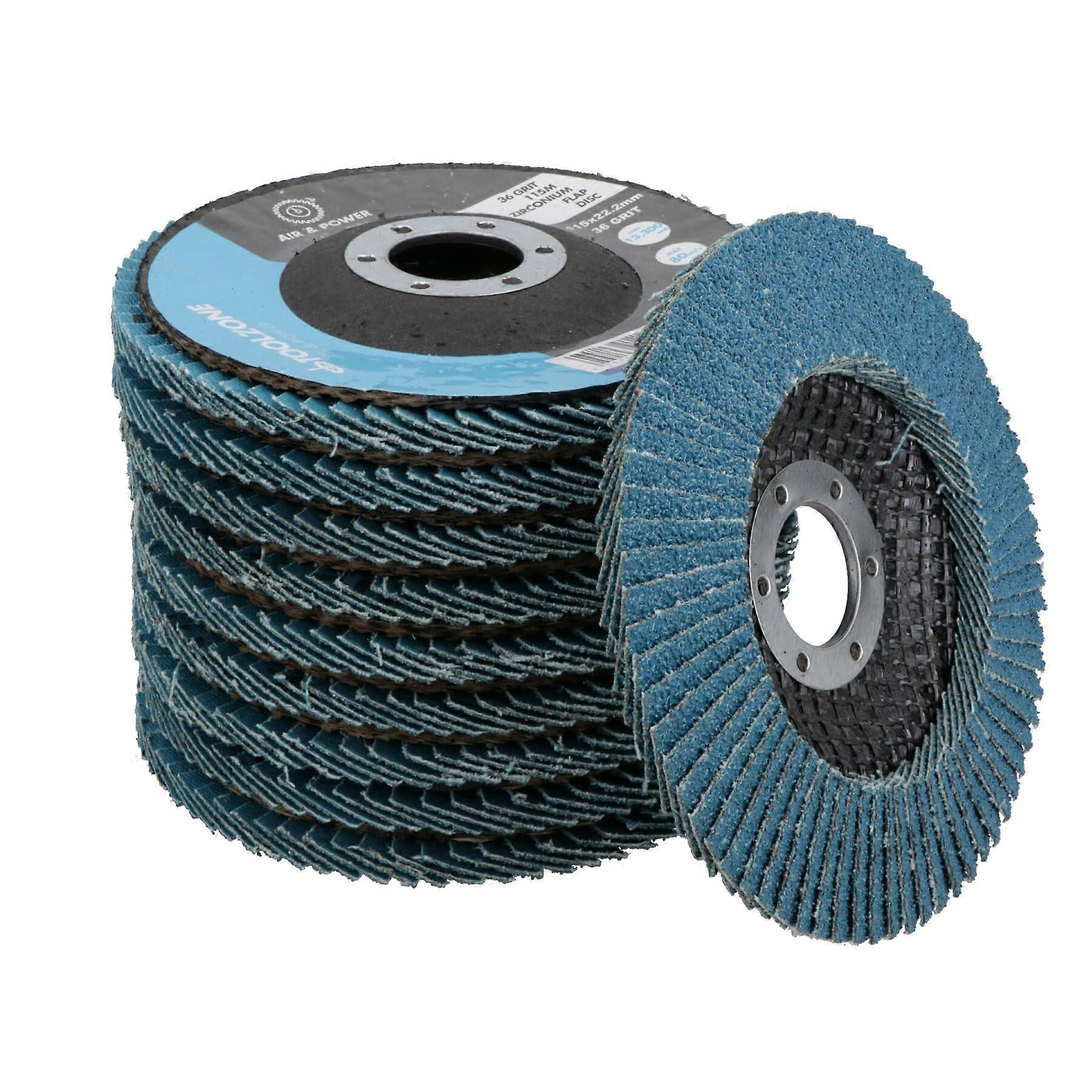 10PK 36 Grit Zirconium Flap Wheel Disc Derusting Grinder TE334