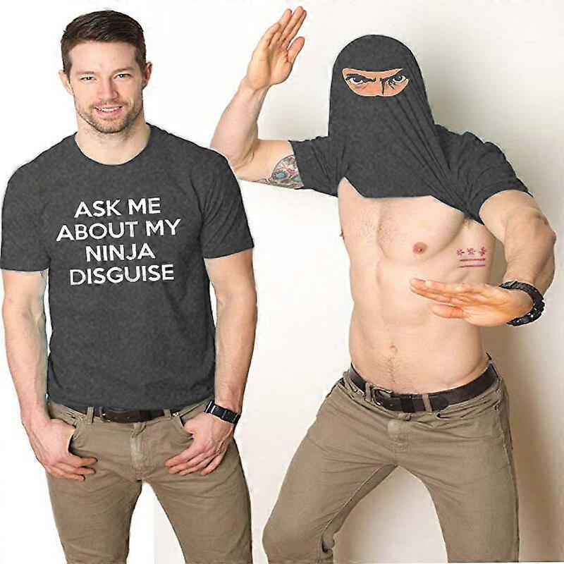 Mens Ask Me About My Ninja Disguise Flip T shirt Funny Costume Graphic Humor