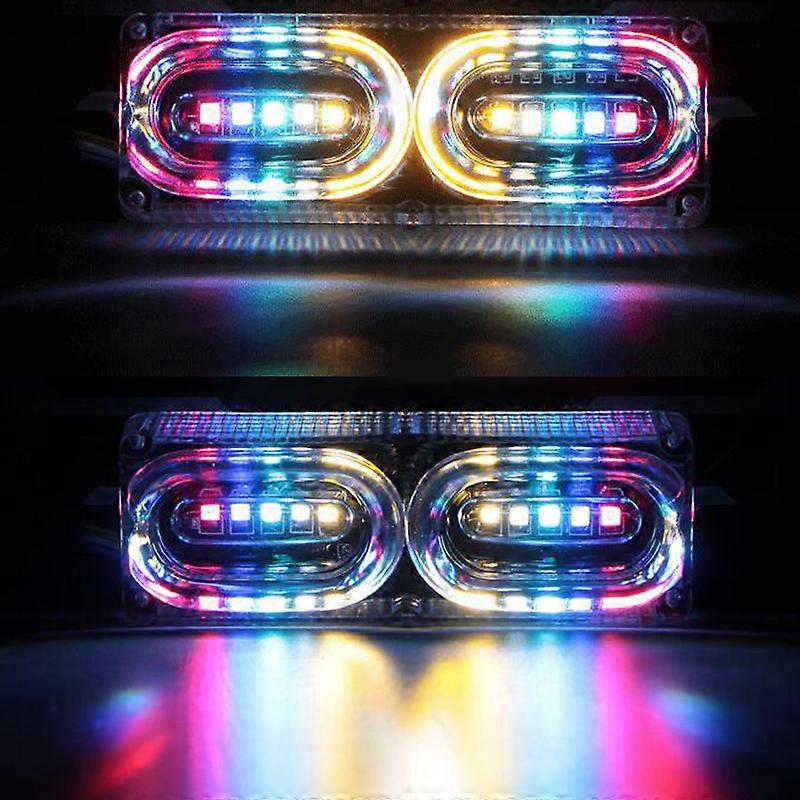 Motorcycle DRL Strobe brake Lamp LED Flash Stop Light flow RGB colorful LED License Plate tai police warning day light