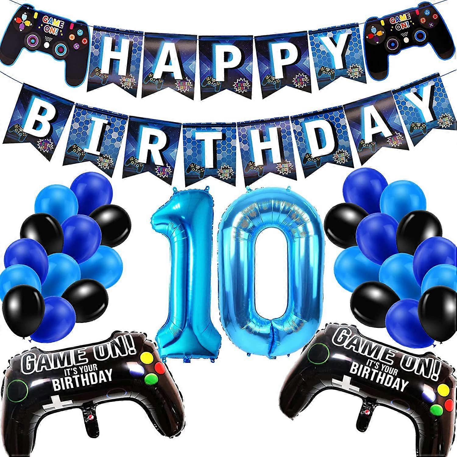 Décorations de fête de jeu vidéo 7 ballons sur le thème du jeu pour les enfants Décorations de fête d’anniversaire (prend 10)