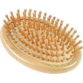 Scalp massage comb, wooden hairbrush, portable round bamboo comb without handle, anti-static air cushion comb