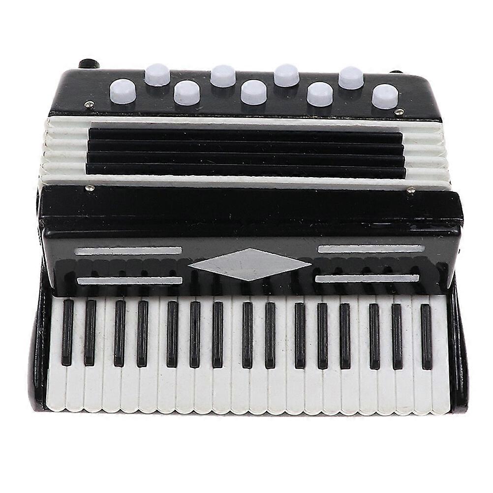 1pc Mini Simulation Accordion Model Mini Educational Toy Birthday Gift (Black)
