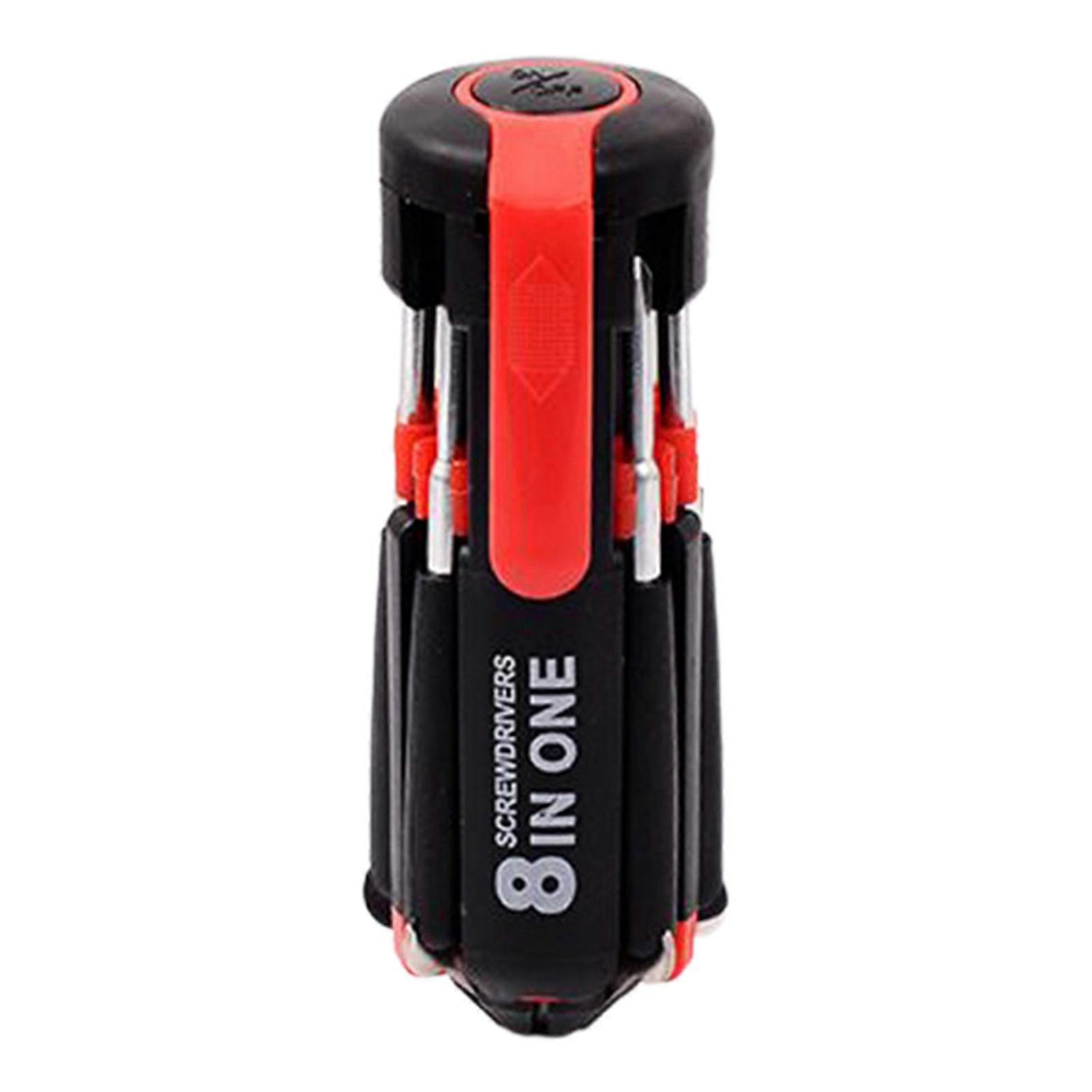Folding Screwdriver Bits with LED Light Slotted Phillips Screwdriver for DIYers