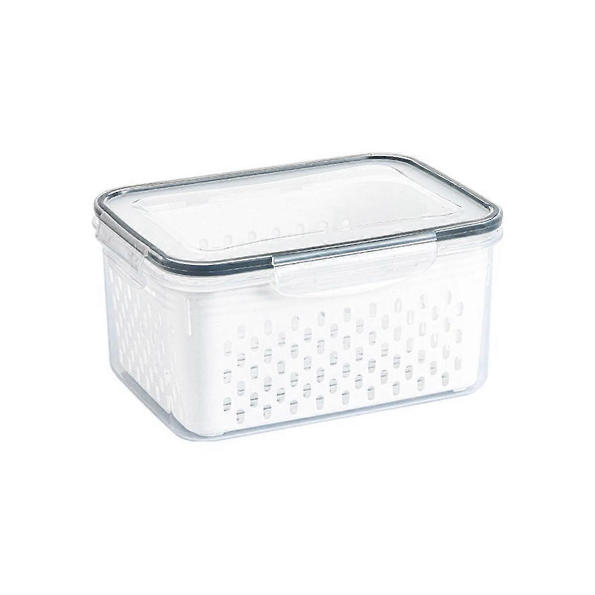 Refrigerator Storage Box Fridge Organizer Vegetable Fruit Boxes Drain Basket Storage Containers Pantry,Medium