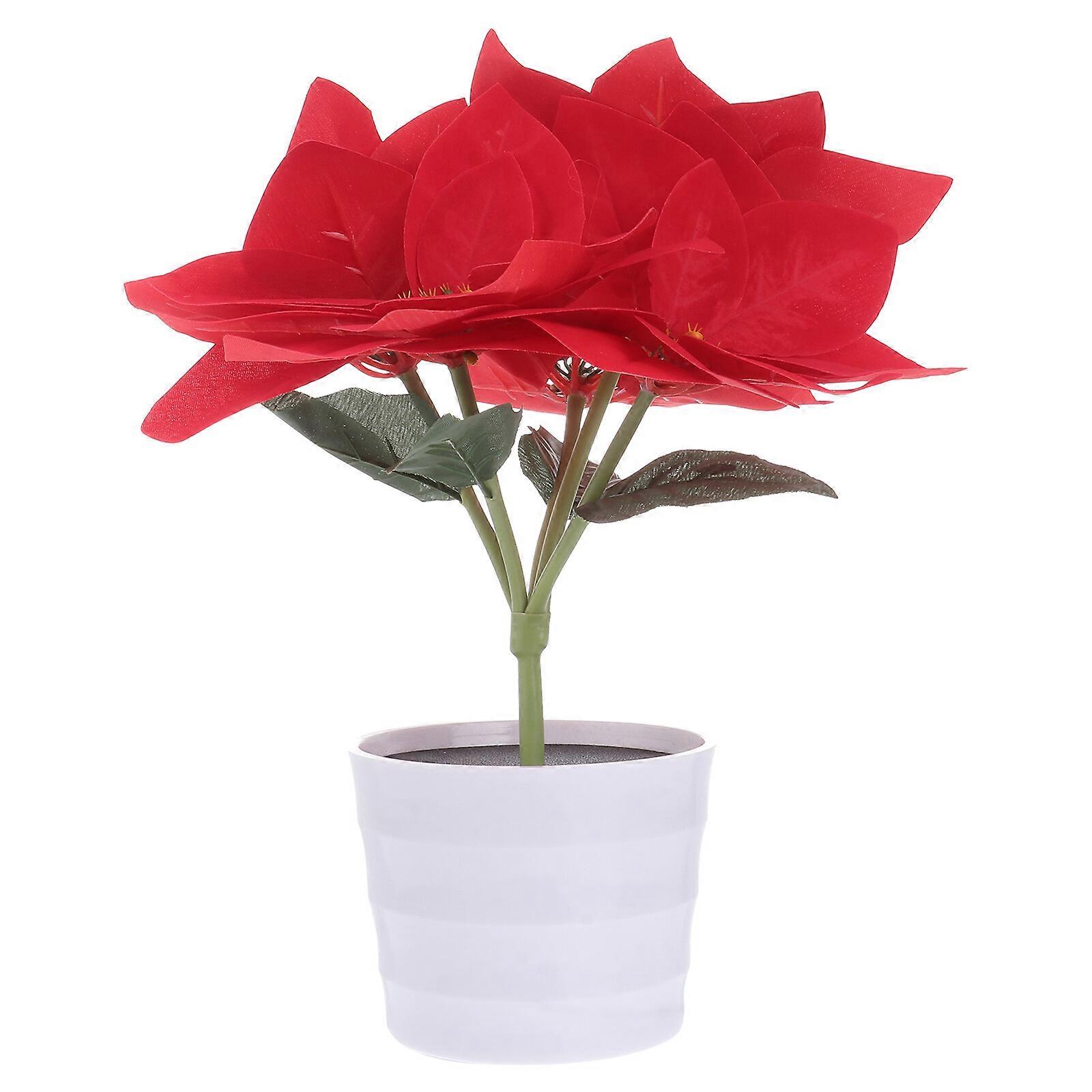 Flower Pot Night Light Decorative Lamp Simulation Flower Light for Home (Random Style of Bottom, Random Size of Leaf)