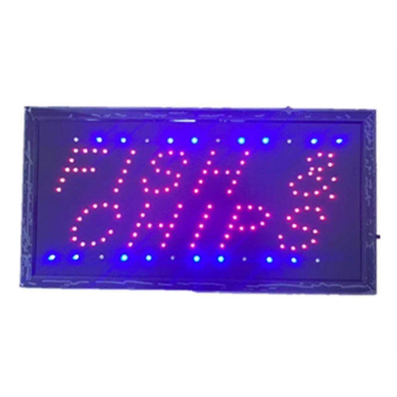New-neon Led Animated Fish And Chips Signs Attractive To Customers