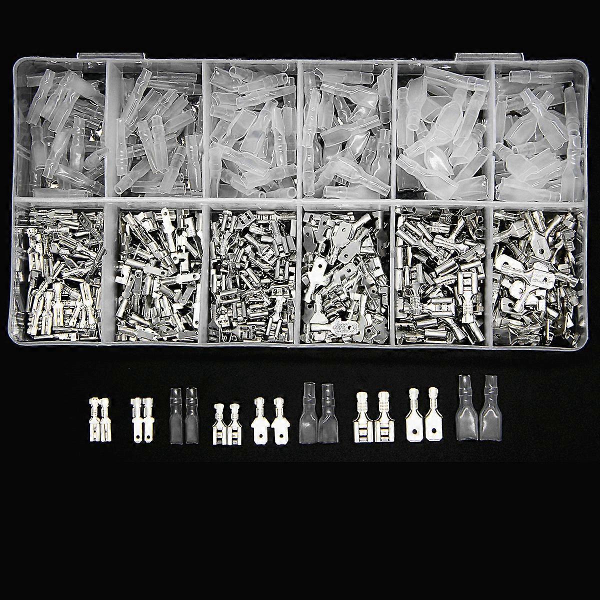 450PCS 2.8 / 4.8 / 6.3mmアソート自動車用スプライス圧着端子絶縁電線バットコネクタキットメスオススペード