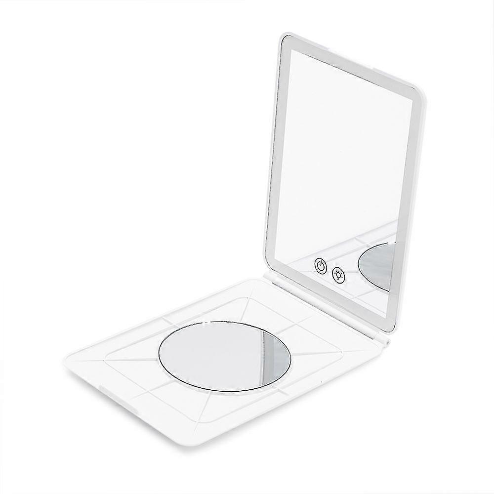 Led Portable Makeup Mirror With Light Folding Charging Mini Mirror Cover