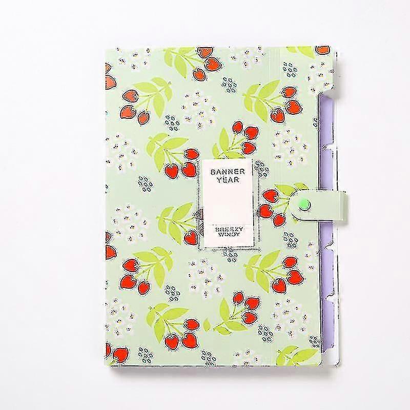 Floral 6 Grid Organ Bag Folder File Bag Data Insert Storage Office Stationery Test